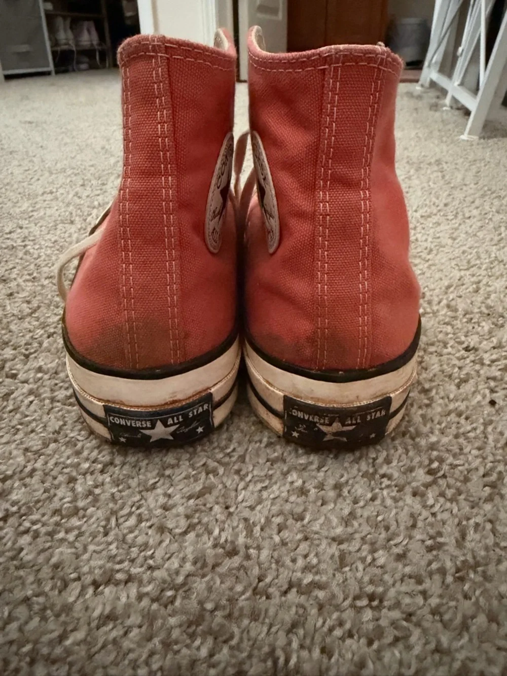 Converse Women’s High-Top Orange Sneakers - Picture 4 of 5